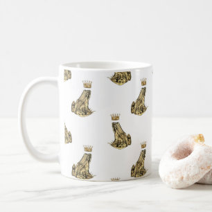 Caneca De Café Príncipe Sapo Encanto Mágico Fantasia Coroa Dourad