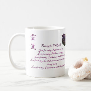 Caneca De Café Princípios Reiki Apenas Para Hoje Rosa