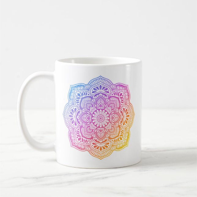 Caneca De Café Prism Flower Mandala Mug (Esquerda)