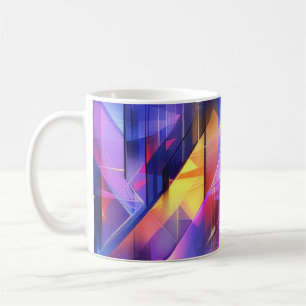 Caneca De Café Prisma Neon Abstrato