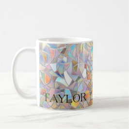 Caneca De Café Prismatic Stained Glass Effect - Rainbow Prismatic