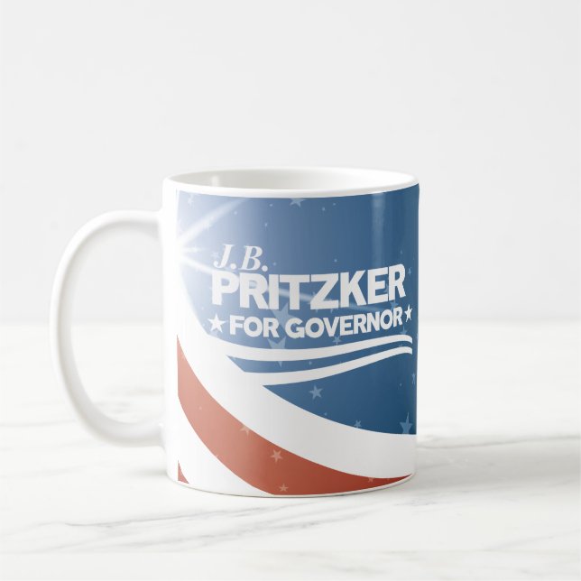 Caneca De Café PRITZKER - JB Pritzker para o governador (Esquerda)