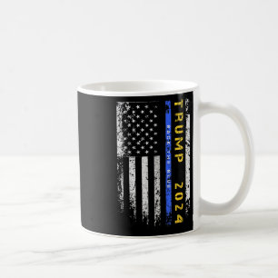 Caneca De Café Pro Trump 47 2024 Back The Blue Thin Blue Line Ame