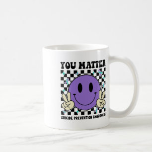 Caneca De Café Problema Com A Prevenção Suicida De Fita Roxa Teal