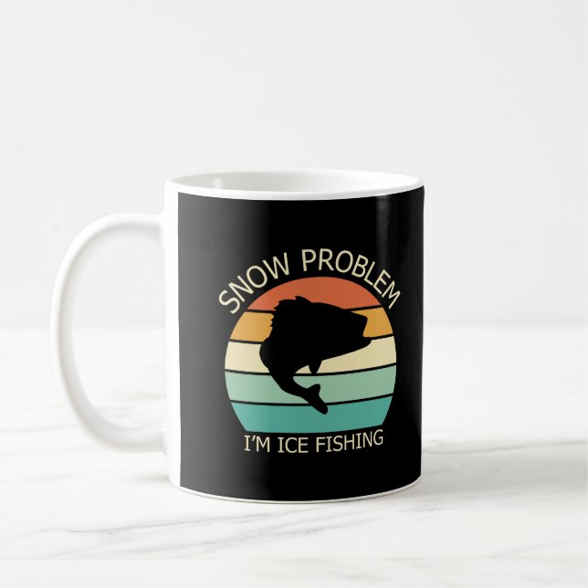 Caneca De Café Problema da neve, sou a pesca de gelo (Esquerda)
