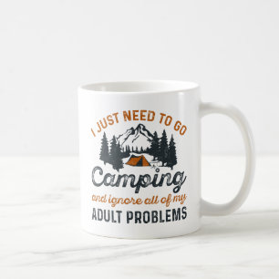 Caneca De Café Problemas de Adulto no Acampamento