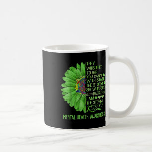 Caneca De Café Problemas de Consciência da Saúde Mental Girassol