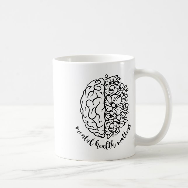 Caneca De Café Problemas de conscientização da saúde florescem do (Direita)
