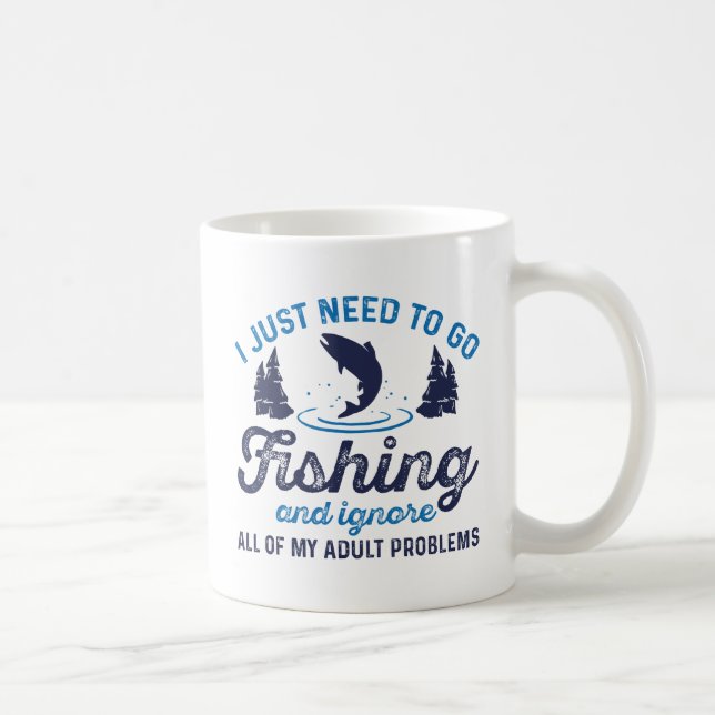 Caneca De Café Problemas de Pesca de Adultos (Direita)