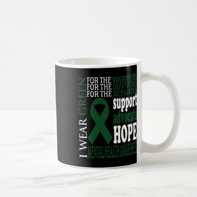 Caneca De Café Problemas de saúde Fita Verde Awarene mental (Direita)