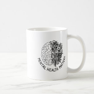 Caneca De Café Problemas de Saúde Flores do Cérebro Humano Awaren