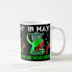 Caneca De Café Problemas de saúde Vestimos o Green Mental Health