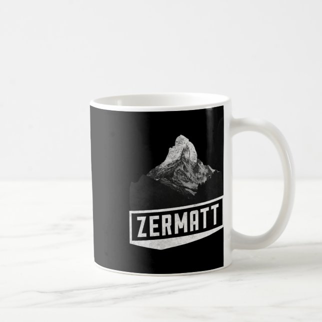 Caneca De Café Problemhorn Zermatt Suiça Skiing Holiday Mou (Direita)