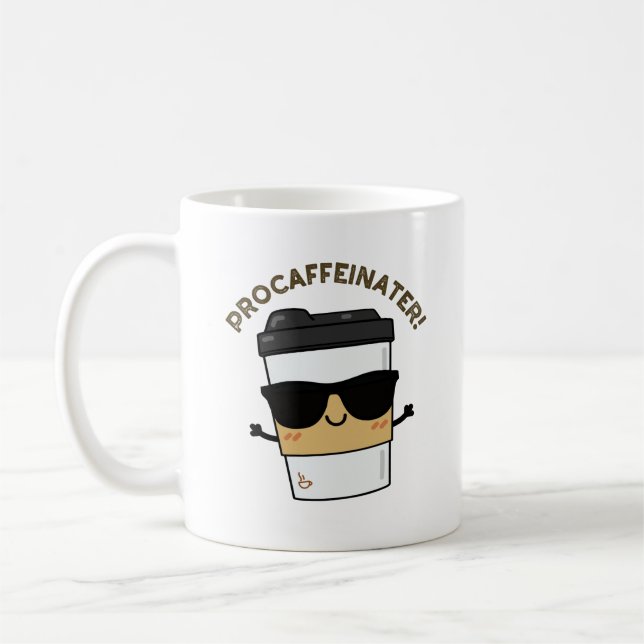 Caneca De Café Procafeinator Funny Caffeine Café Pun (Esquerda)
