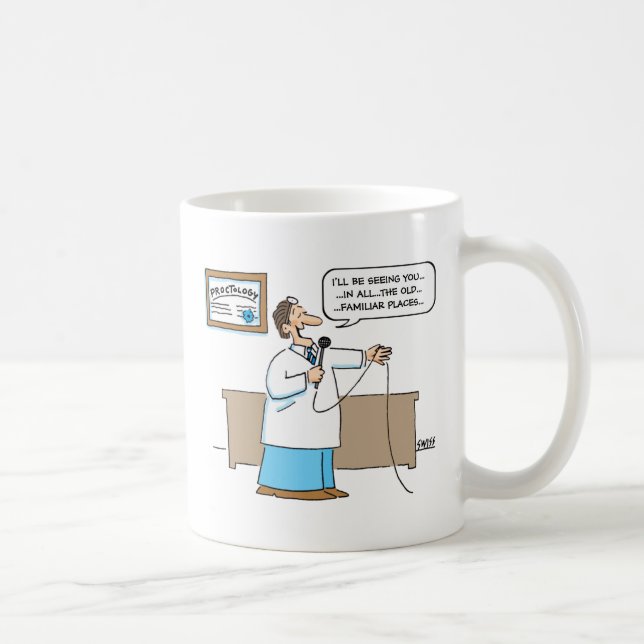 Caneca De Café Proctologista Canta Cartoon Karaoke Engraçado Mug (Direita)