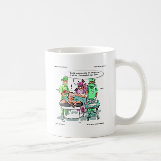 Caneca De Café Proctologista Perde Celular Engraçado (Direita)