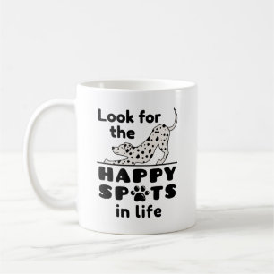 Caneca De Café Procure os pontos felizes no cão Dalmaciano