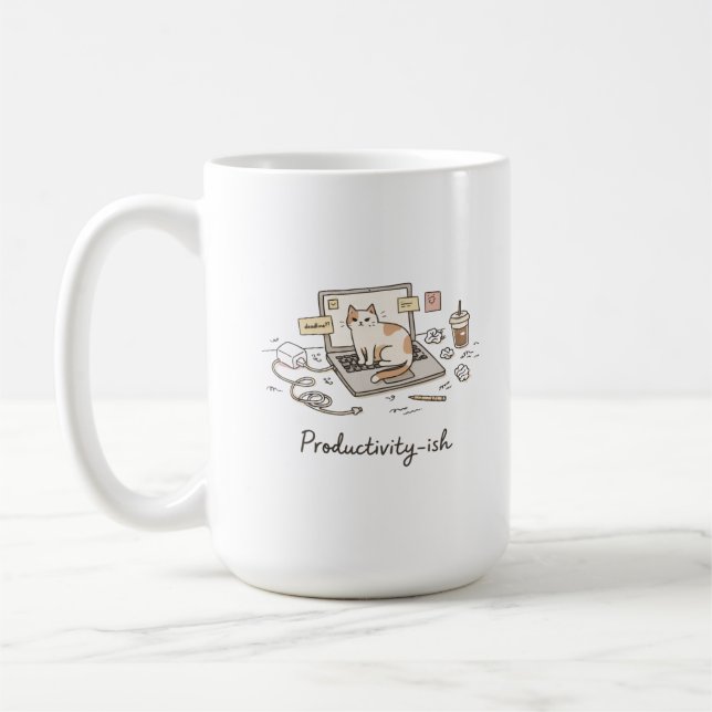 Caneca De Café Productivity-ish Work From Home Funny  (Esquerda)