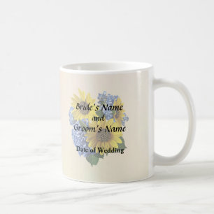 Caneca De Café Produtos de Casamento Girassóis e Hortênsias