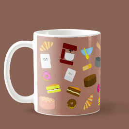 Caneca De Café Produtos de Panificação Coloridos e Utensílios de 