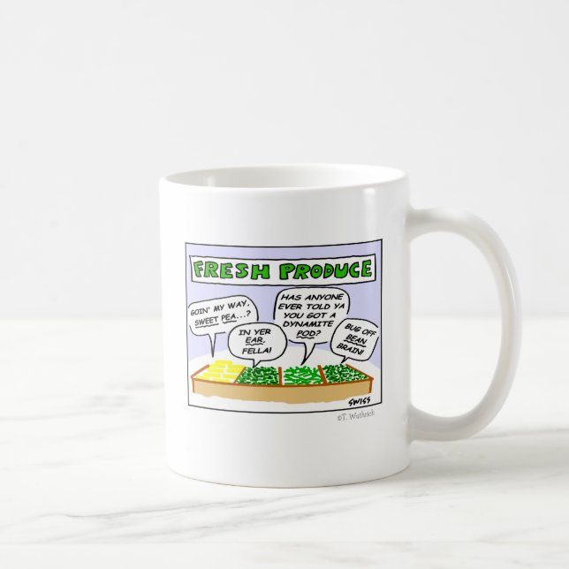 Caneca De Café Produtos frescos engraçados Cartoon Vegetables Mug (Direita)