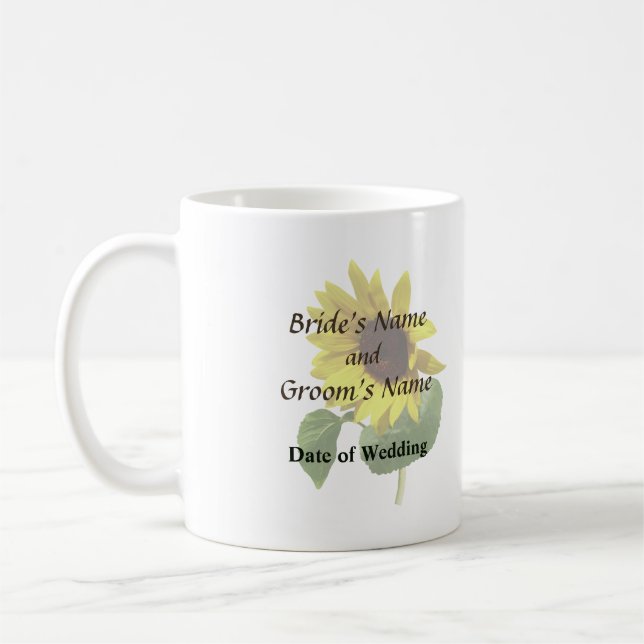 Caneca De Café Produtos para casamentos de girassol (Esquerda)