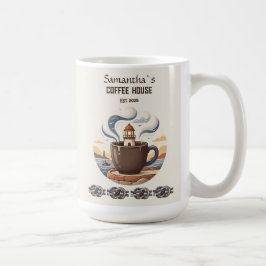 Caneca De Café Produtos Personalizados de Café Costeiro Vintage