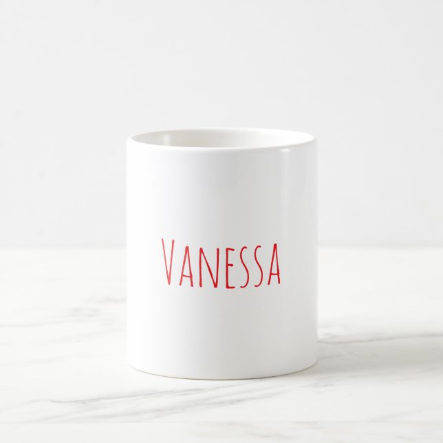 Caneca De Café Professional classical calligraphy name custom red (Centro)