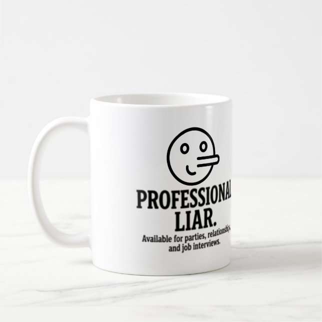 Caneca De Café Professional Liar For Parties, Relationships & Job (Esquerda)