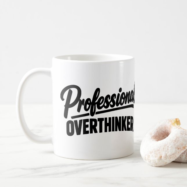 Caneca De Café Professional Overthinker Funny  (Com Donut)