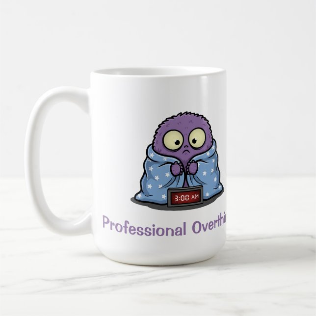 Caneca De Café Professional Overthinker Monster Fun (Esquerda)