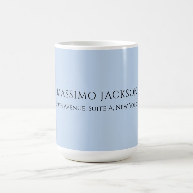 Caneca De Café Professional pale blue modern minimalist name (Centro)
