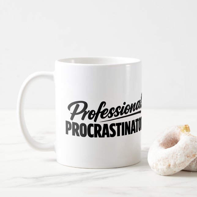 Caneca De Café Professional Procrastinator Funny Humor (Com Donut)
