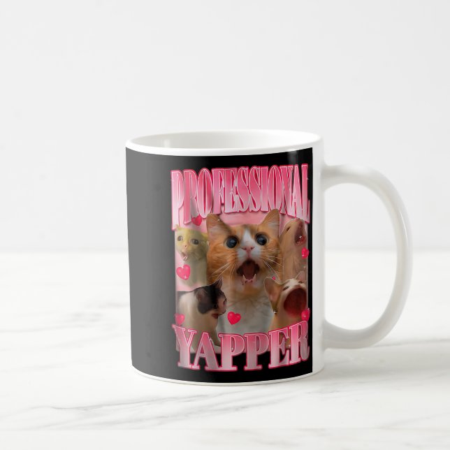 Caneca De Café Professional Yapper Cat Funny Oddly Specific Dank  (Direita)