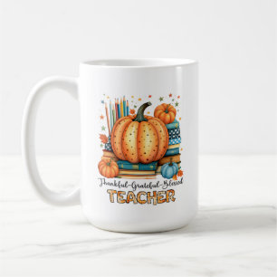 Caneca De Café Professor Agradecido e Abençoado Colheita de Alegr