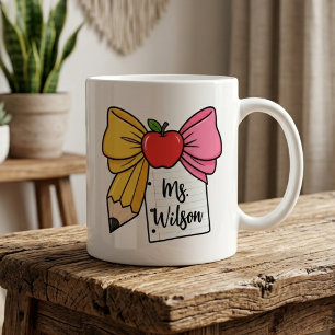 Caneca De Café Professor Arco Lápis Arco Volta às Aulas Personali