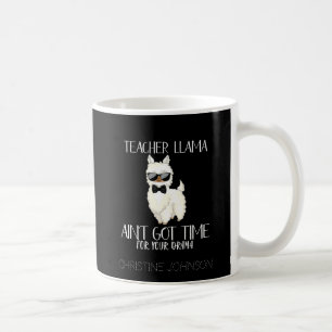 Caneca De Café Professor bonito e engraçado Llama   Nome personal