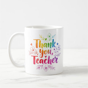 Caneca De Café Professor Brilhante Colorido "Obrigado" Mug Gift