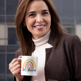 Caneca De Café Professor Colorido do Arco-Íris 1rua