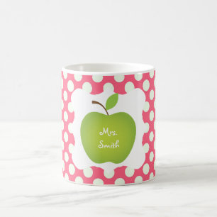 Caneca De Café Professor cor-de-rosa de Apple do verde das