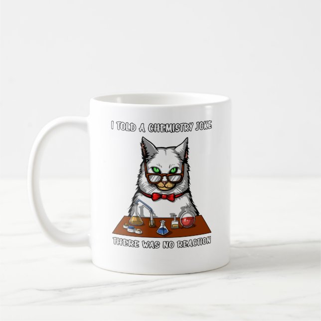 Caneca De Café Professor da química do gato engraçado nenhuma (Esquerda)