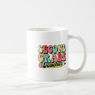 Caneca De Café Professor da Segunda Série Retro Groovy Primeiro D