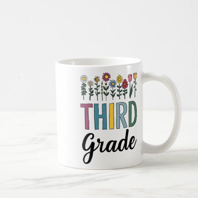 Caneca De Café Professor da Terceira Série Wildflower Volta às Au (Direita)