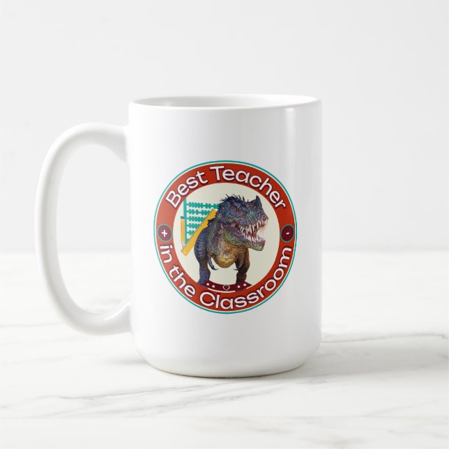 Caneca De Café Professor de Álgebra Dinossauro Engraçado (Esquerda)