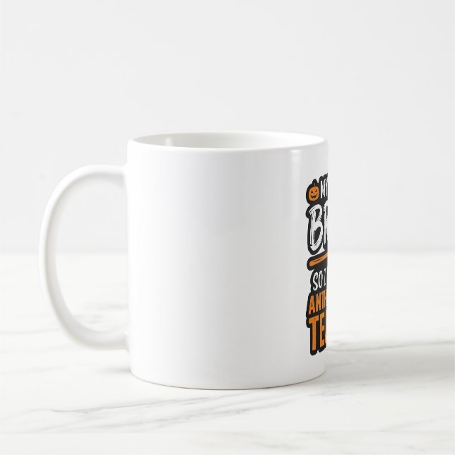 Caneca De Café Professor de Antropologia Vassoura de Halloween Qu (Esquerda)