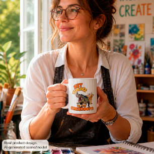 Caneca De Café Professor de Arte Dinossauro Divertido Sala de Aul