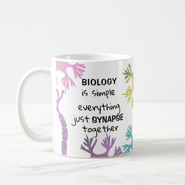 Caneca De Café Professor de Ciência em Sinapse em Biologia (Esquerda)