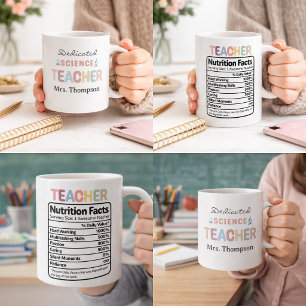 Caneca De Café Professor de Ciências Dedicado Nome Personalizado