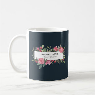 Caneca De Café Professor de dança Floral Personalizado