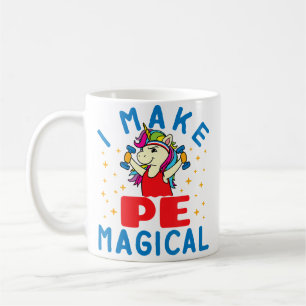 Caneca De Café Professor de Ed. Física Unicórnio Eu Torno a Ed. F